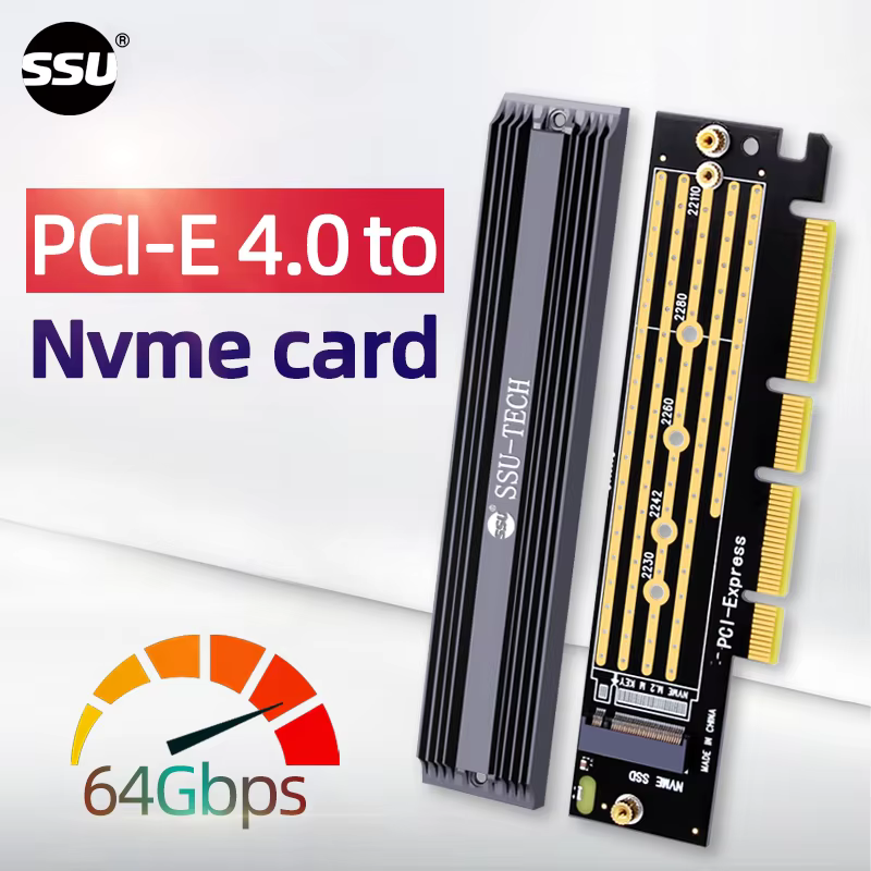 SSU PCIe 4.0 to M.2 NVMe Adapter Card for Desktop