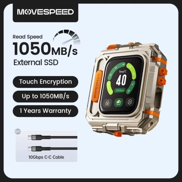 MOVESPEED GD10 1TB/2TB External SSD 1050MB/s Touchscreen USB-C