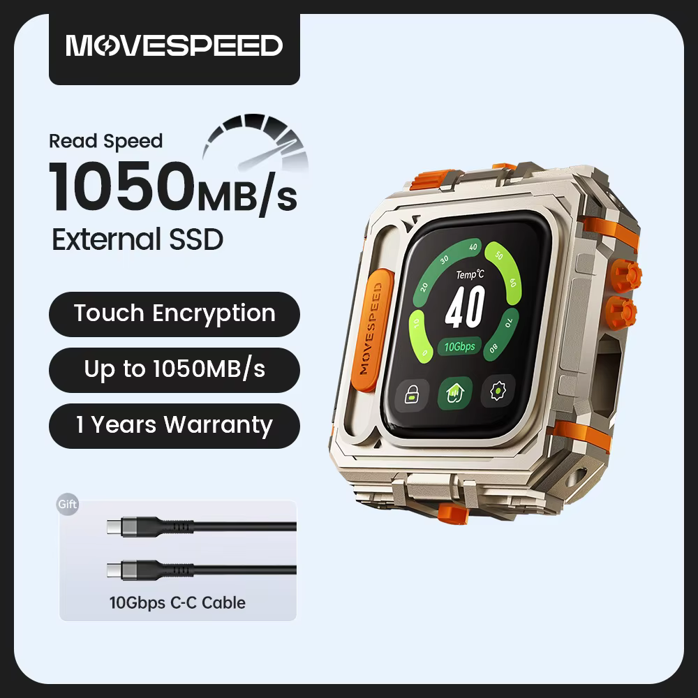 MOVESPEED GD10 1TB/2TB External SSD 1050MB/s Touchscreen USB-C