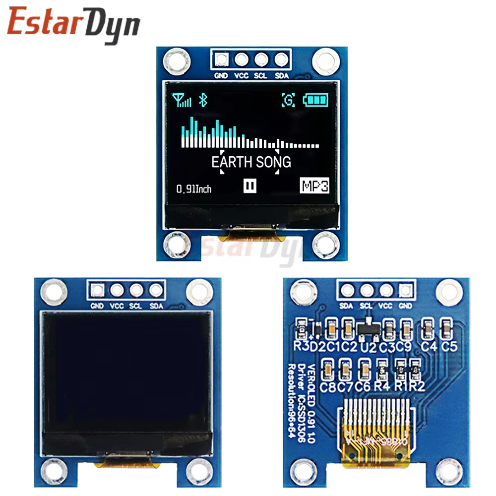 Estardyn 0.91" OLED Display Module 128x64 I2C 4-Pin