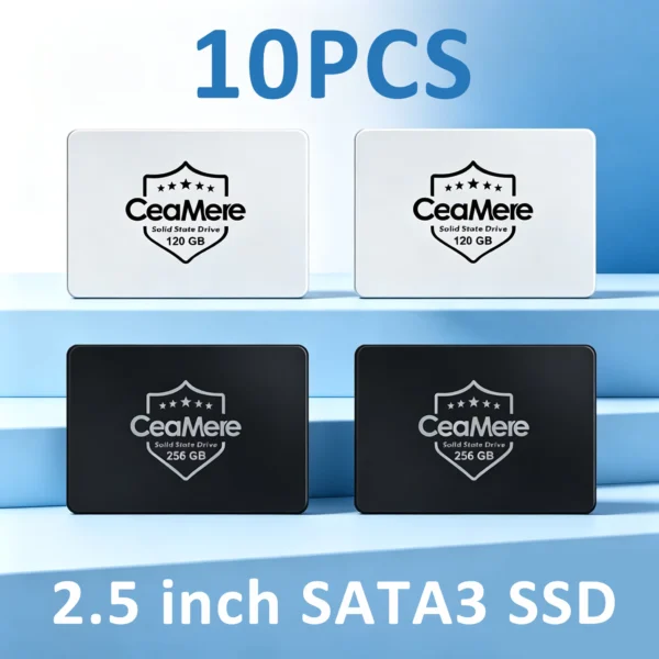 CeaMere 10PCS Custom SATA3 SSDs 120GB-512GB for PC Laptop
