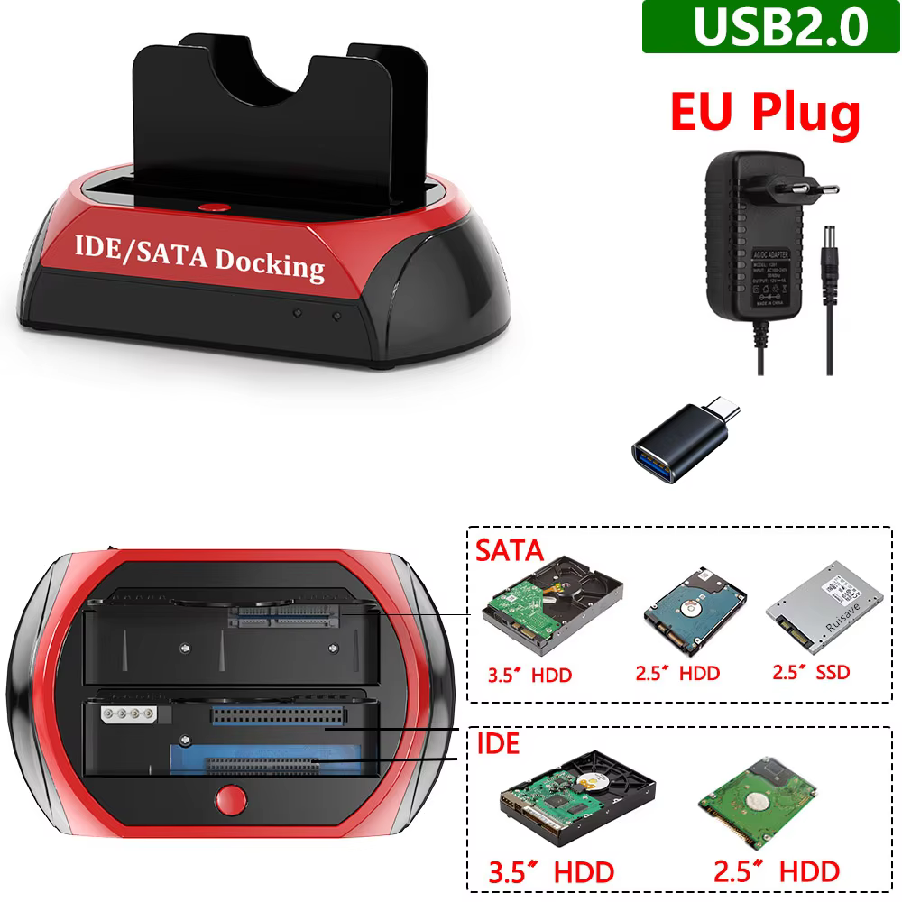 USB to SATA IDE Dual Slot Hard Drive Docking Station