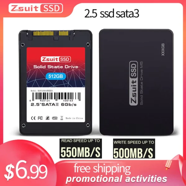 Z-suit 2.5" SATA III SSD 120GB-2TB Internal Hard Drive