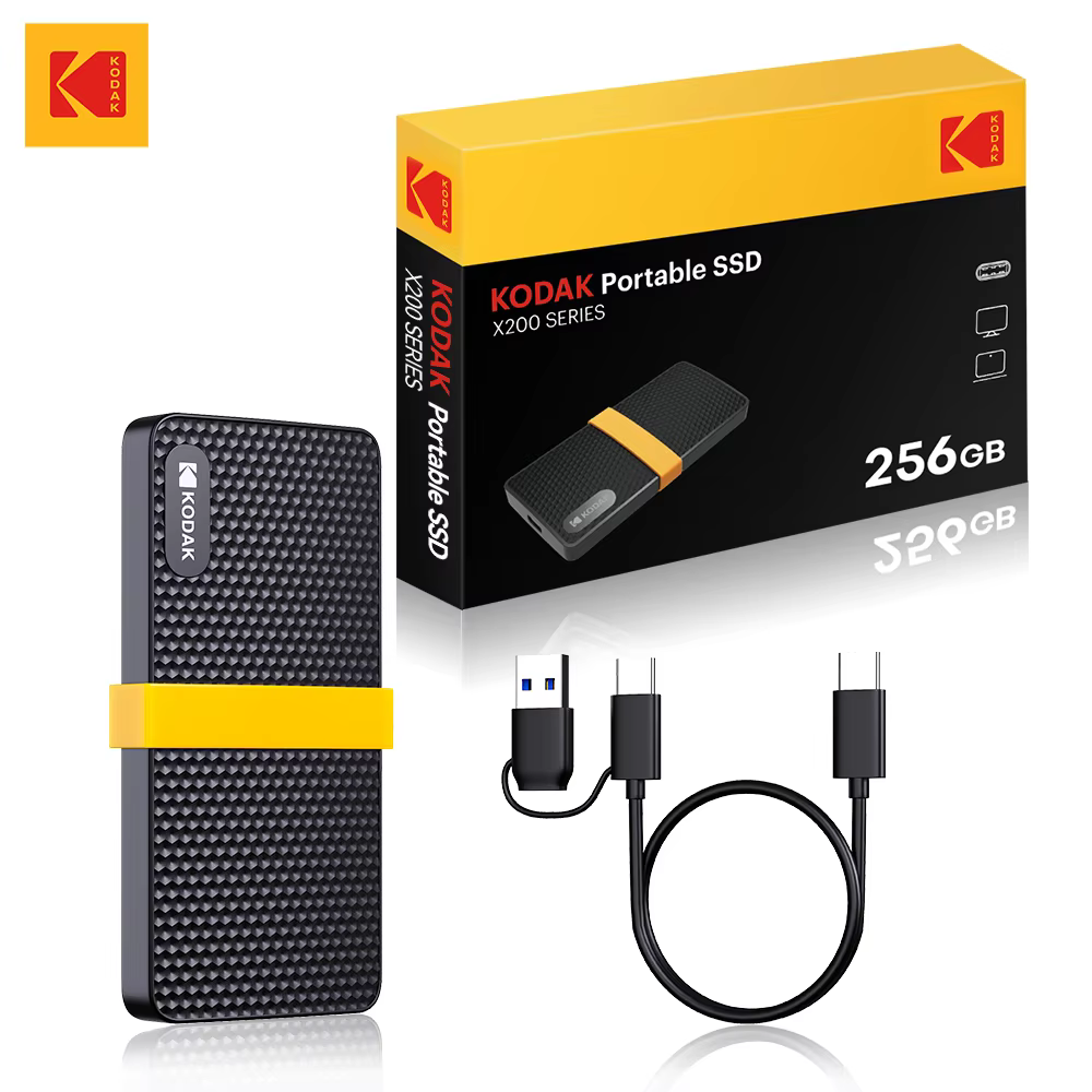 Kodak X200 Portable SSD USB-C External Drive 1TB 512GB 256GB