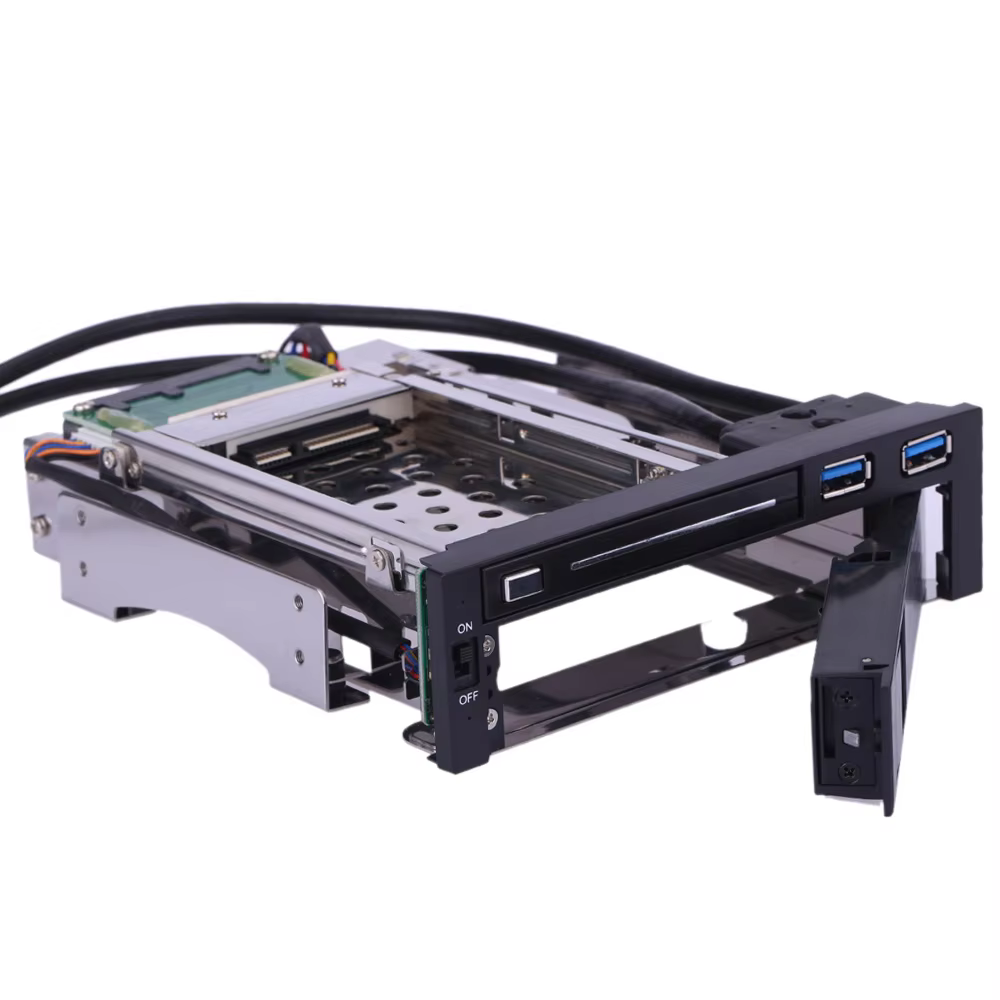 Dual Bay SATA Mobile Rack for 2.5" SSD and 3.5" HDD