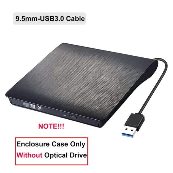 Slim USB 3.0 Type-C DVD External Enclosure for SSD