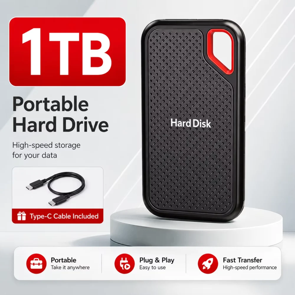 128TB Portable External SSD Fast USB 3.2 Storage