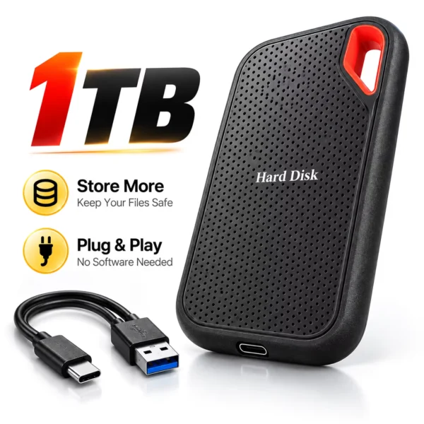 Somdisk Portable External SSD 1TB 2TB 4TB Type-C
