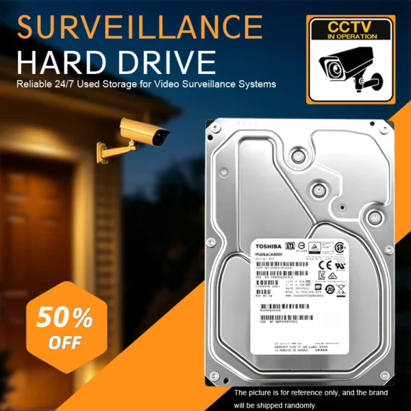Used Surveillance SATA HDD 500GB to 8TB for DVR NVR PCs