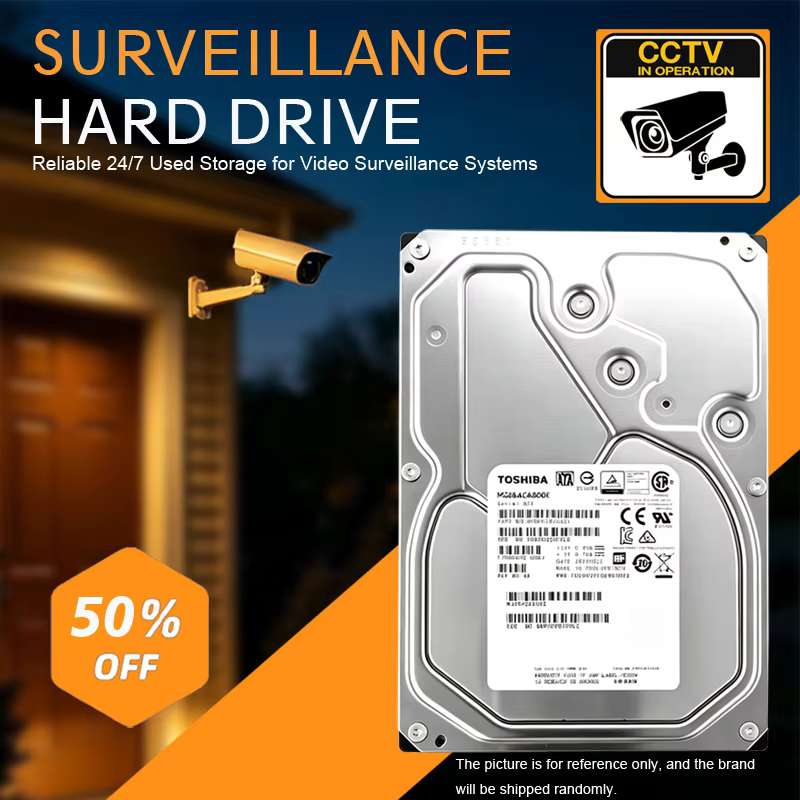 Used Surveillance SATA HDD 500GB to 8TB for DVR NVR PCs
