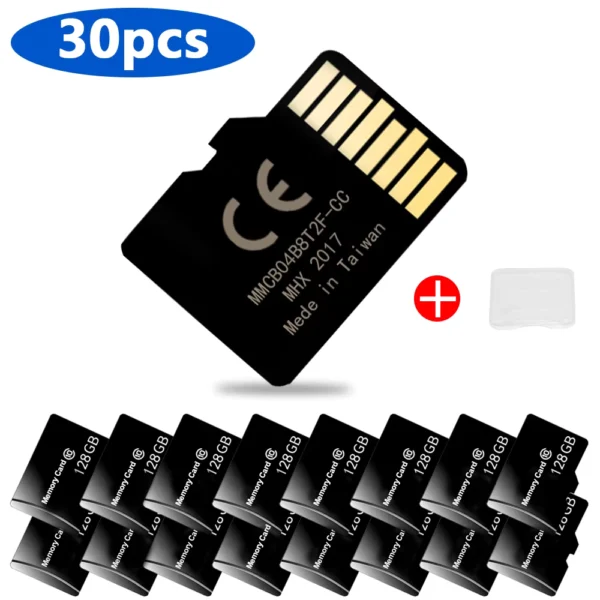 30 Pcs Class 10 High-Speed SD Cards 128MB to 64GB