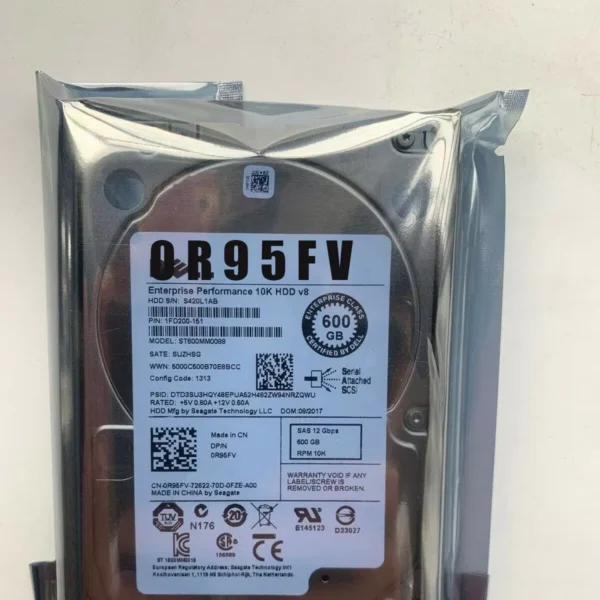 600GB 10K RPM 12G SFF 2.5 inch SAS HDD Dell R95FV ST600MM0088