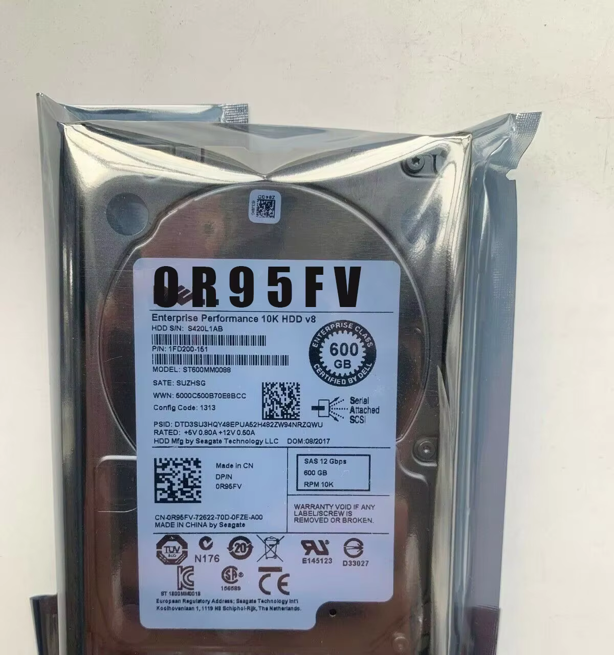 600GB 10K RPM 12G SFF 2.5 inch SAS HDD Dell R95FV ST600MM0088