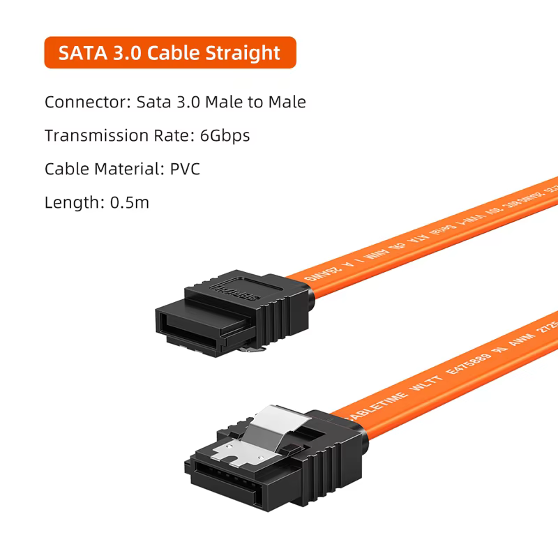 CABLETIME 6Gbps SATA 3.0 Data Cable for SSD HDD