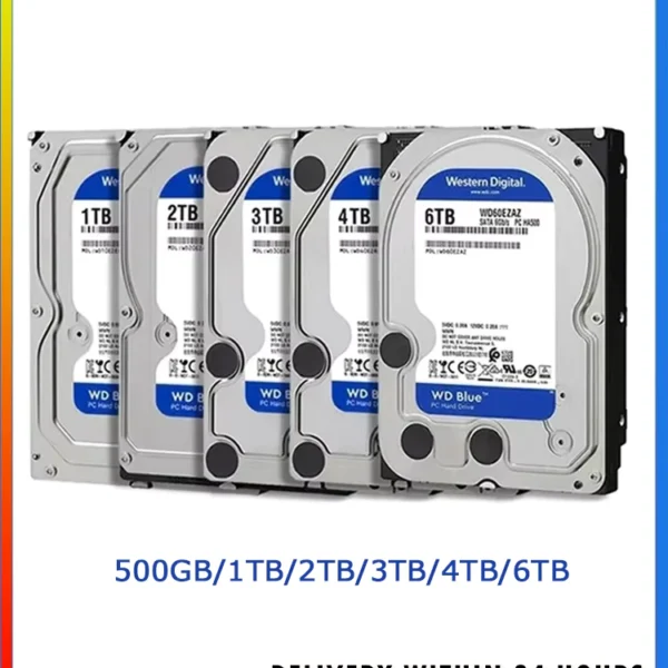 WD Blue SATA III 3.5" HDD - 500GB to 6TB for Desktop