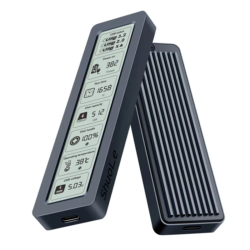 M.2 NVMe SSD Enclosure with HD Display and USB 3.2 Type-C