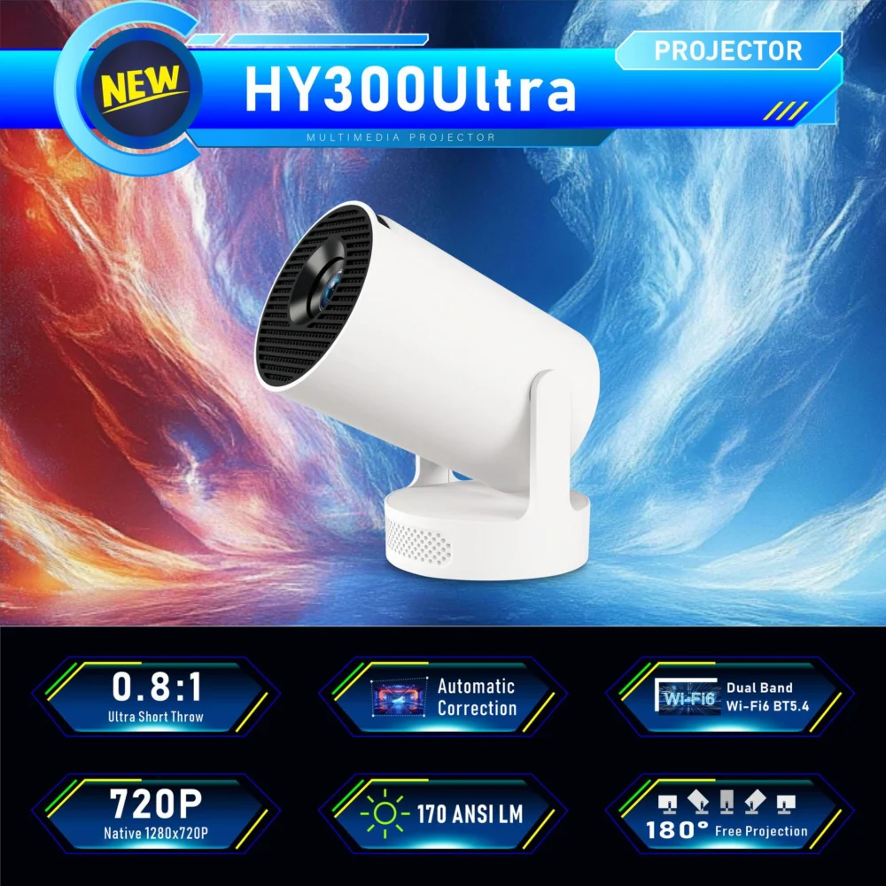 Ultra Short Focus HY300ultra 4K HD Home Mini Projector