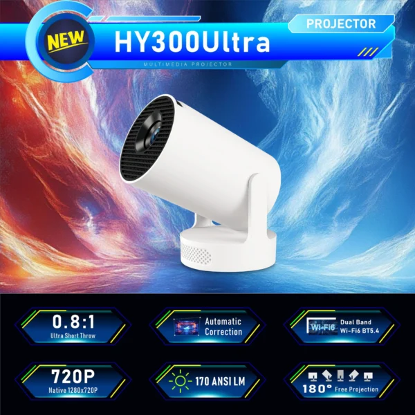 Ultra Short Focus HY300ultra 4K HD Home Mini Projector