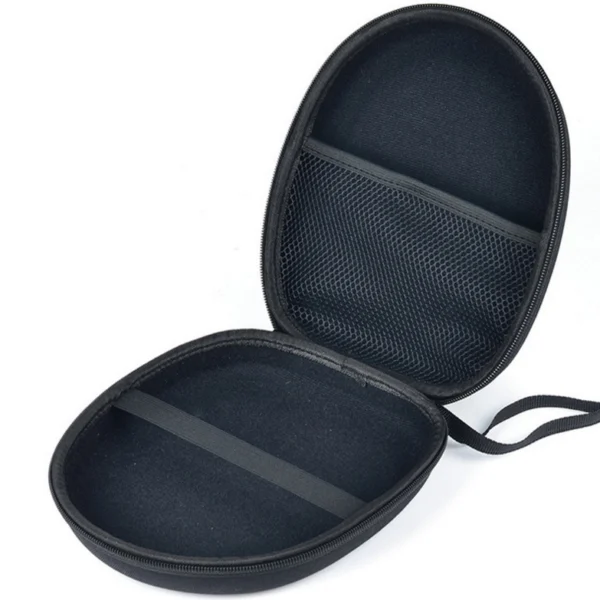Large Black Earphone Storage Bag with EVA Protection