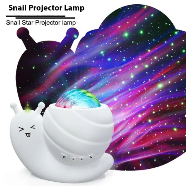 Snail Starry Sky Projection Lamp with USB & Remote