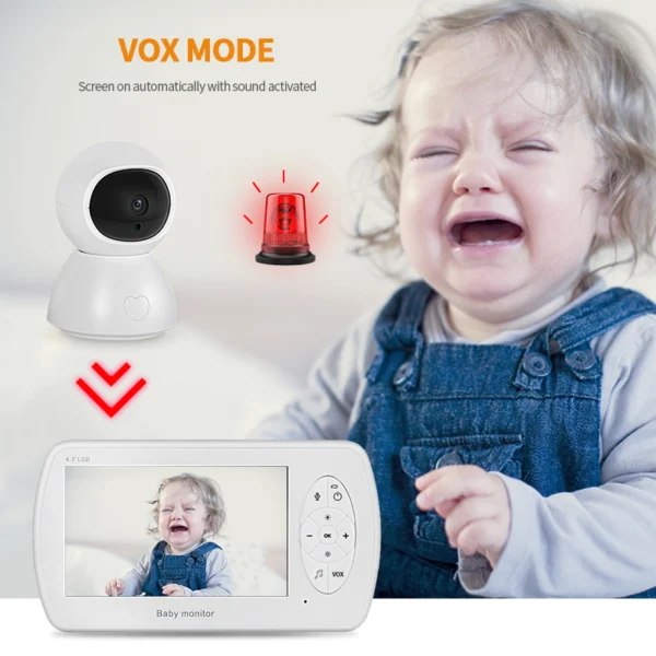 Baby Monitor 4.3 Inch 1080P with Infrared Night Vision