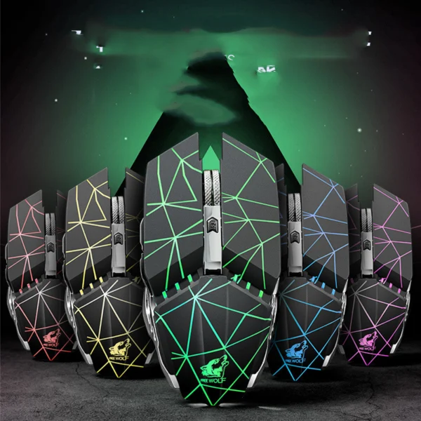 Rechargeable Wireless Mechanical Gaming Mouse with RGB Lighting