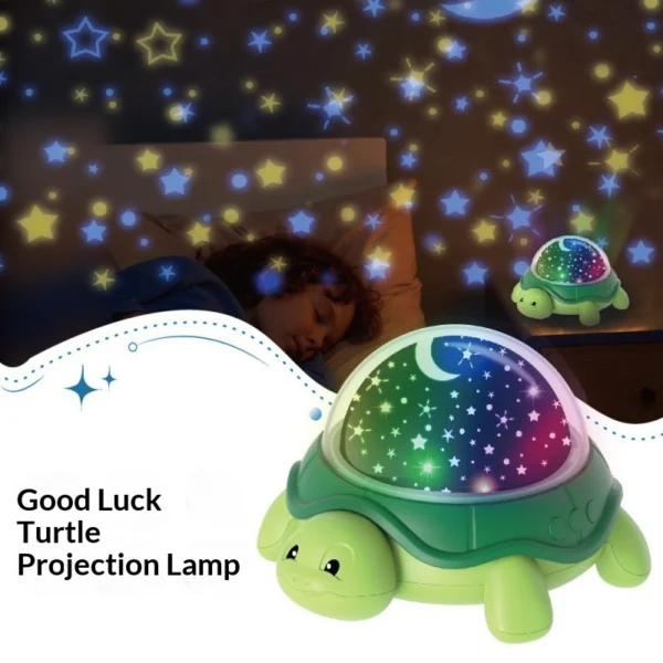 Bedroom Ambiance Lucky Turtle Projection Lamp with Multi-Color Lights