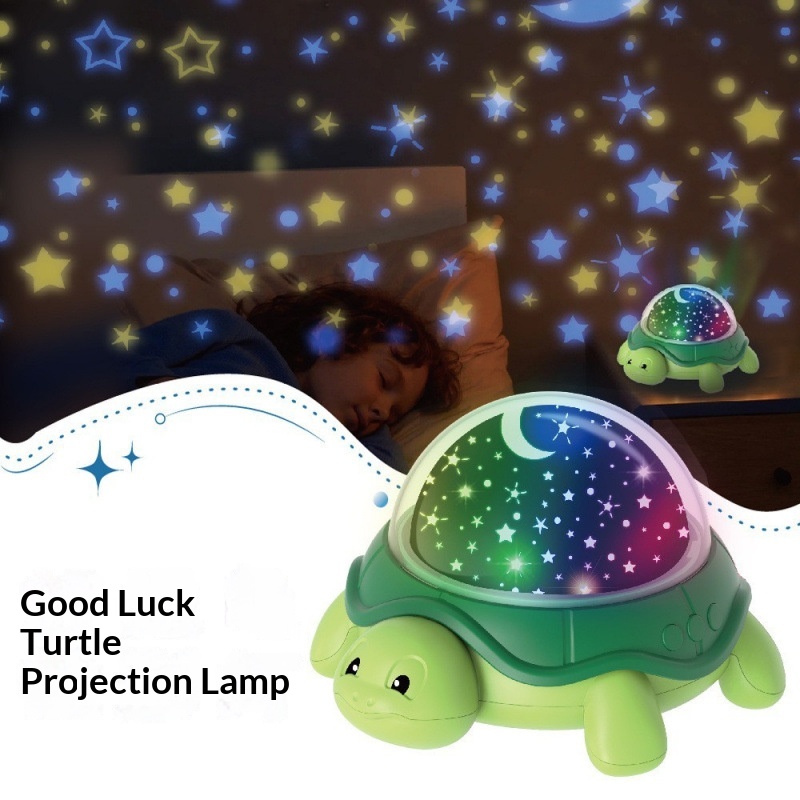 Bedroom Ambiance Lucky Turtle Projection Lamp with Multi-Color Lights
