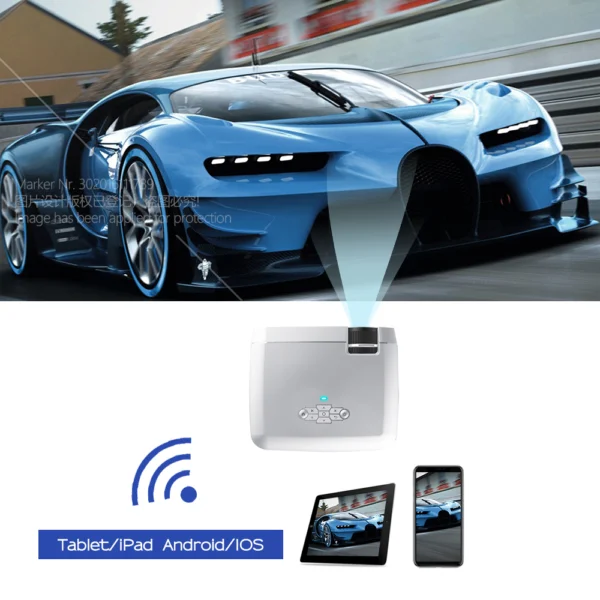 AUN Mini LED Projector D40W with WiFi and USB