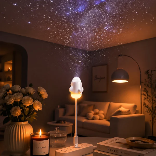USB Mini Projector Night Light with 3, 6 or 12 Slide Options
