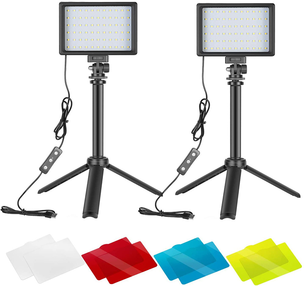 Neewer 2-Pack Portable LED Photography Lights with Tripod