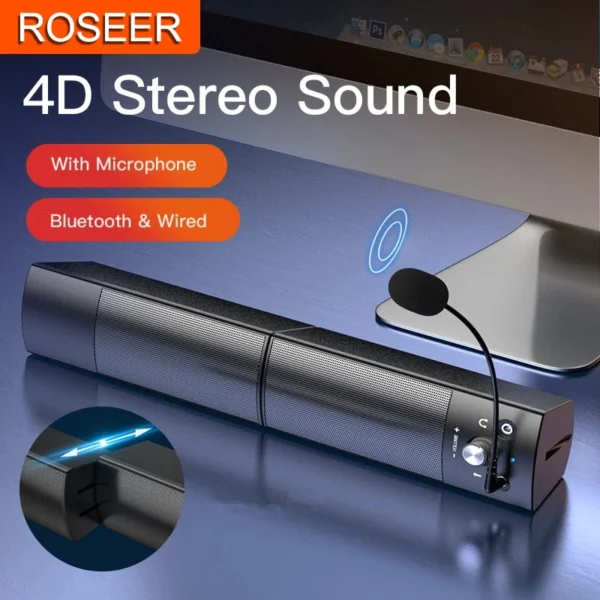 Small USB Speaker Subwoofer with Mic Bluetooth Wired