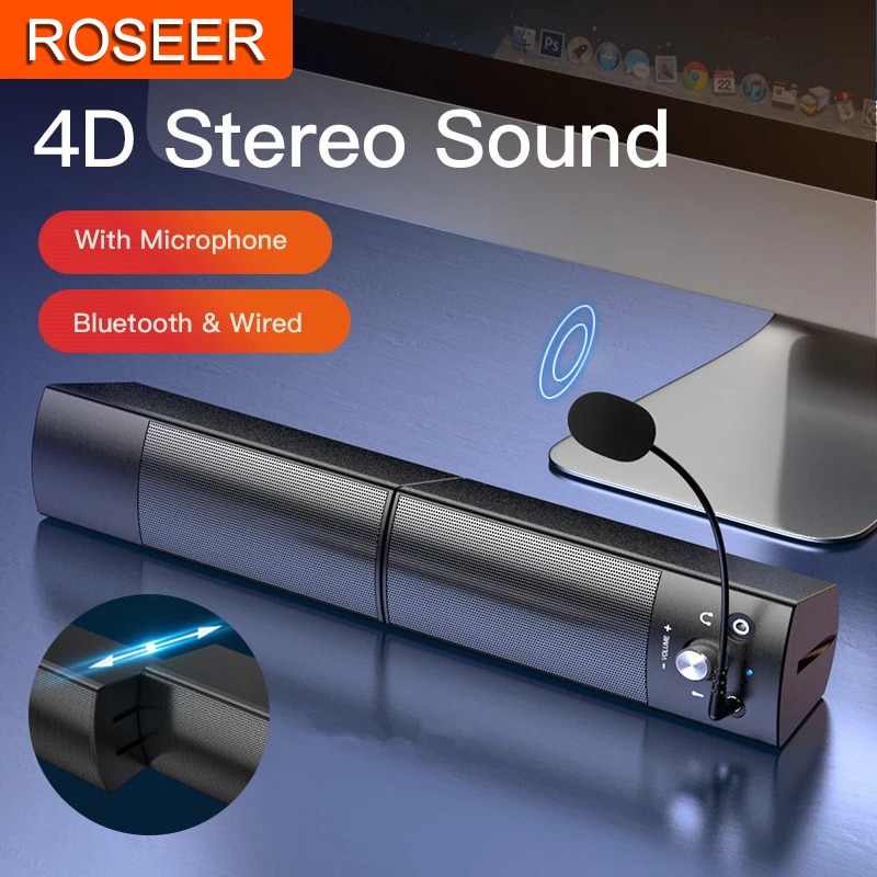 Small USB Speaker Subwoofer with Mic Bluetooth Wired