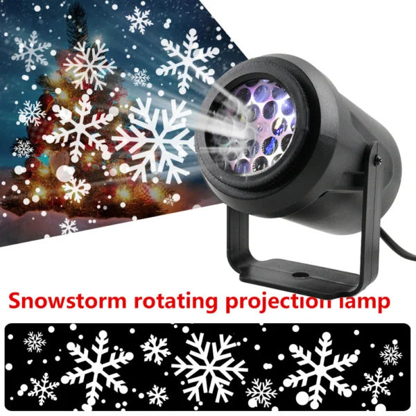 High-Brightness Rotating Christmas Snowflake Projector Lamp