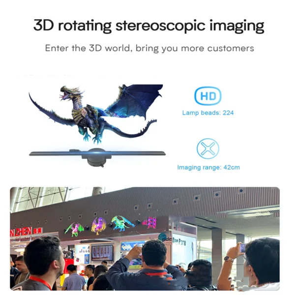 Naked Eye 3D Rotating Stereo Projector Display Machine