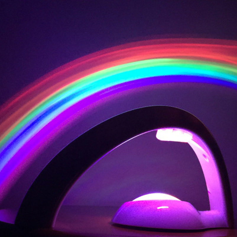 LED Rainbow Projector Night Light with Auto Off Timer