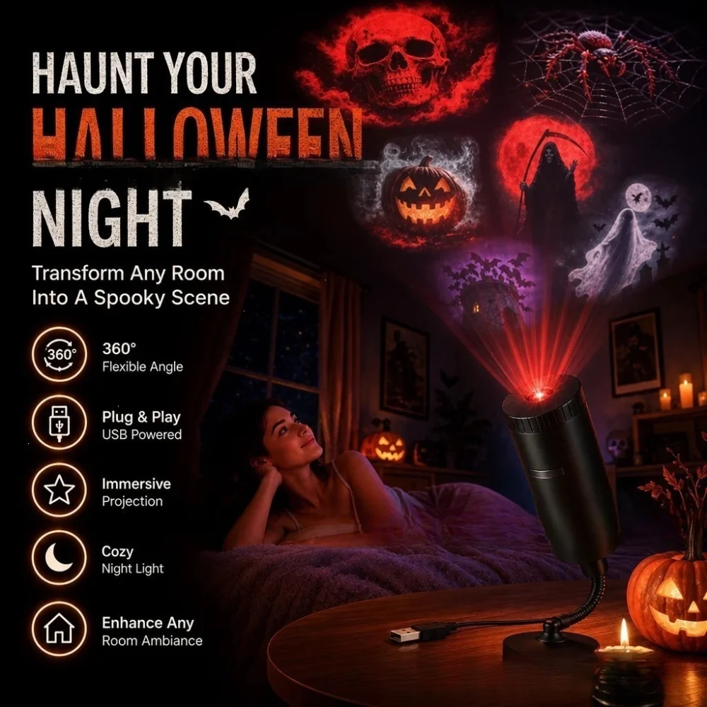 Plug-and-play HD Christmas Projector with USB Power