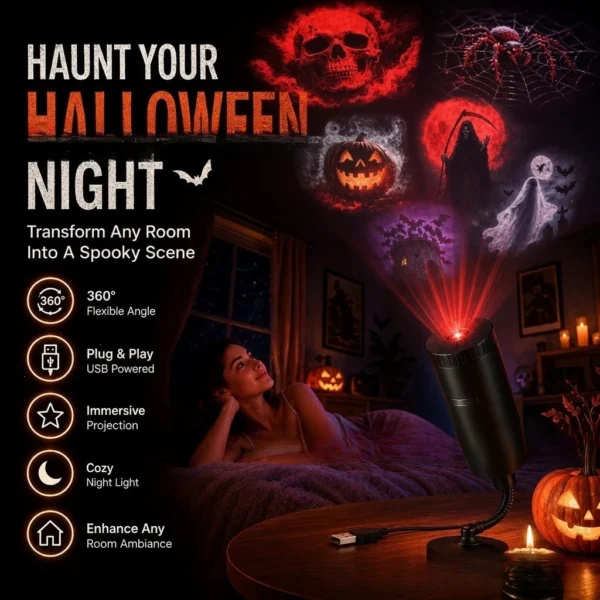 Plug-and-play HD Christmas Projector with USB Power