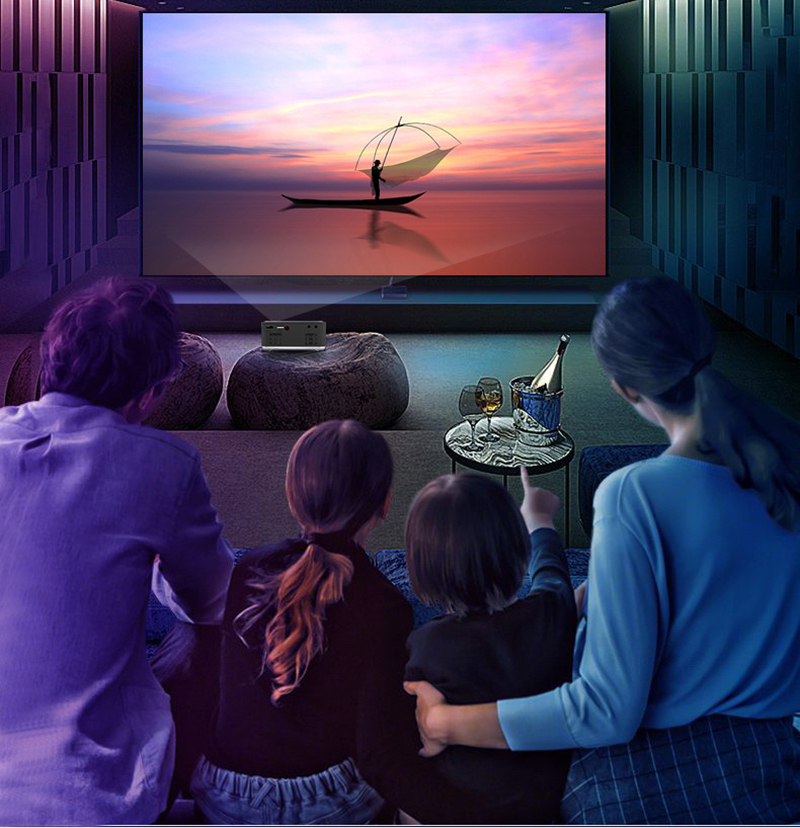 Mini LED Projector Home Theater Video Beamer Black