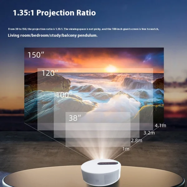 HD Projector for Home Theater and Smart Bedroom