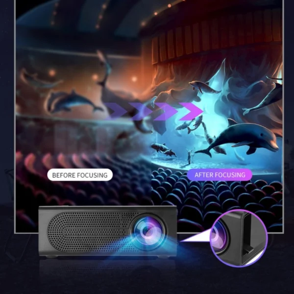 Portable Mini Projector with Wired Mobile Screen Support
