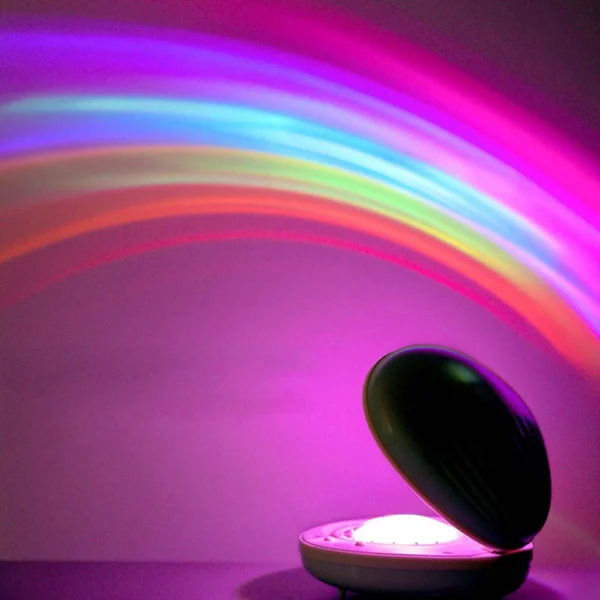 Egg-Shaped Rainbow Projector Table Lamp with LED Night Light