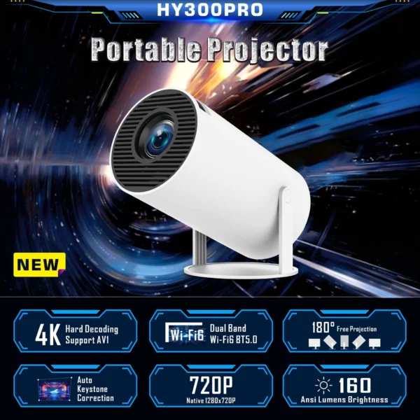 HY300 Pro Portable Home Theater Projector with Android