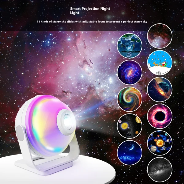 Galaxy Starry Sky Projection Lamp with 256-Color APP Control