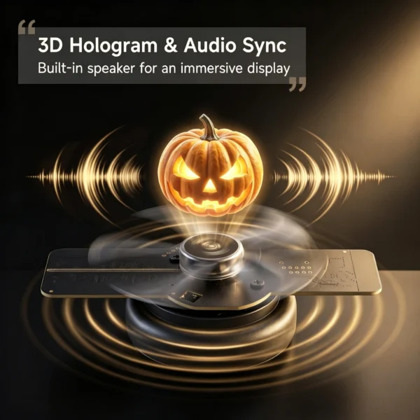 Wiilala 4.7" 3D Holographic Fan with APP Control & Speaker