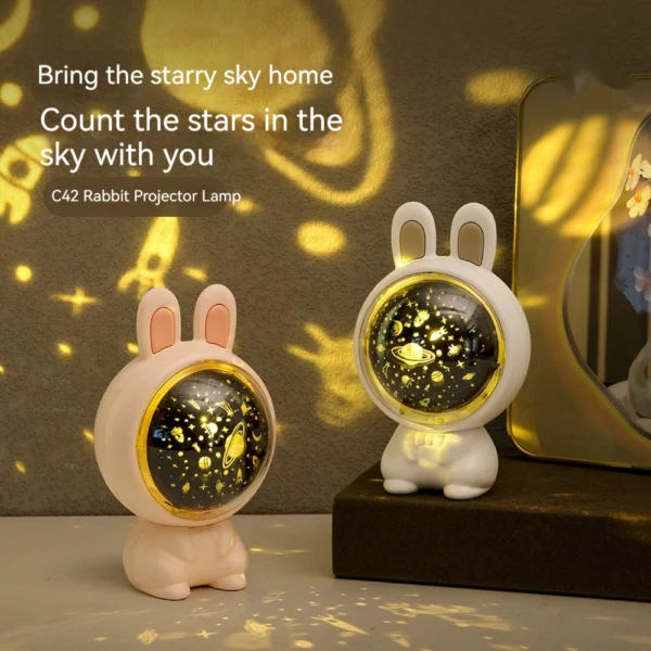 Creative Rabbit Star Light Projector Lamp for Kids Decor