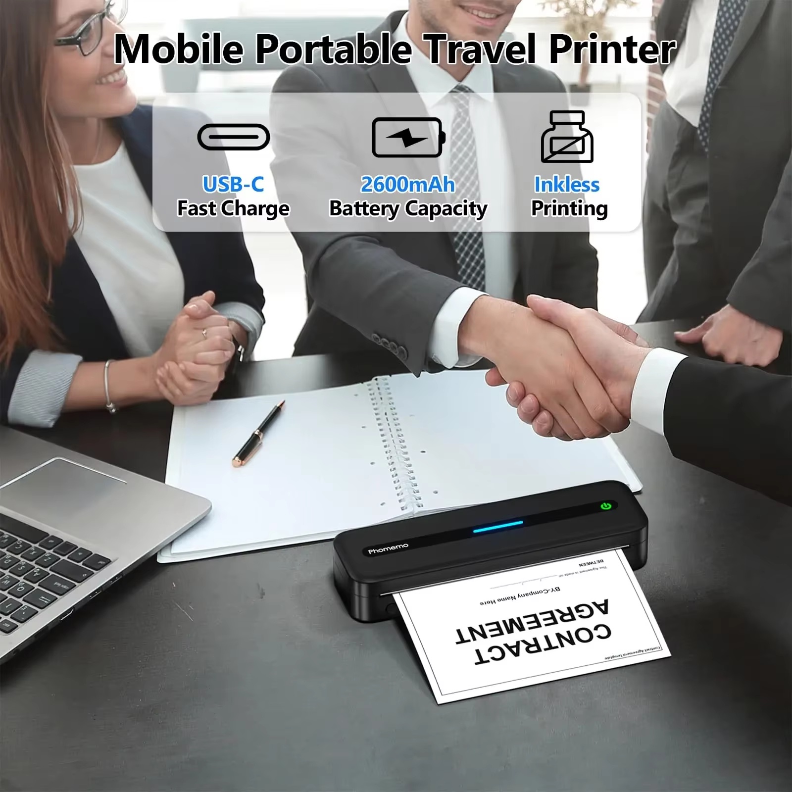 M835 Thermal A4 Mini Bluetooth Portable Inkless Printer