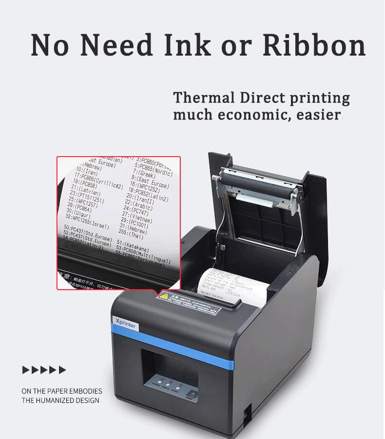 Small Thermal Ticket Printer for Kitchen and Restaurant Use