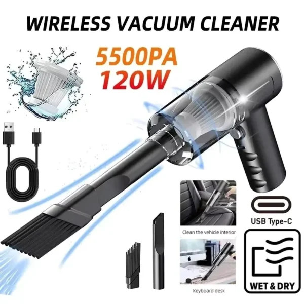 Wireless Portable Car Vacuum Cleaner 120W High Power