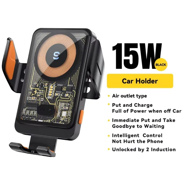 ESSAGER 15W Qi Wireless Car Charger Air Vent Mount